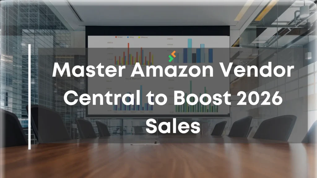 Seller analyzing Amazon Vendor Central dashboard with CrazyVendor analytics to prepare for 2026 sales growth